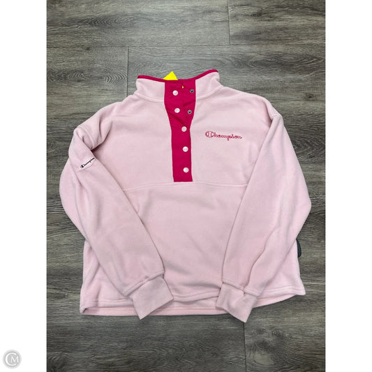 Jacket Fleece By Champion In Pink, Size: M