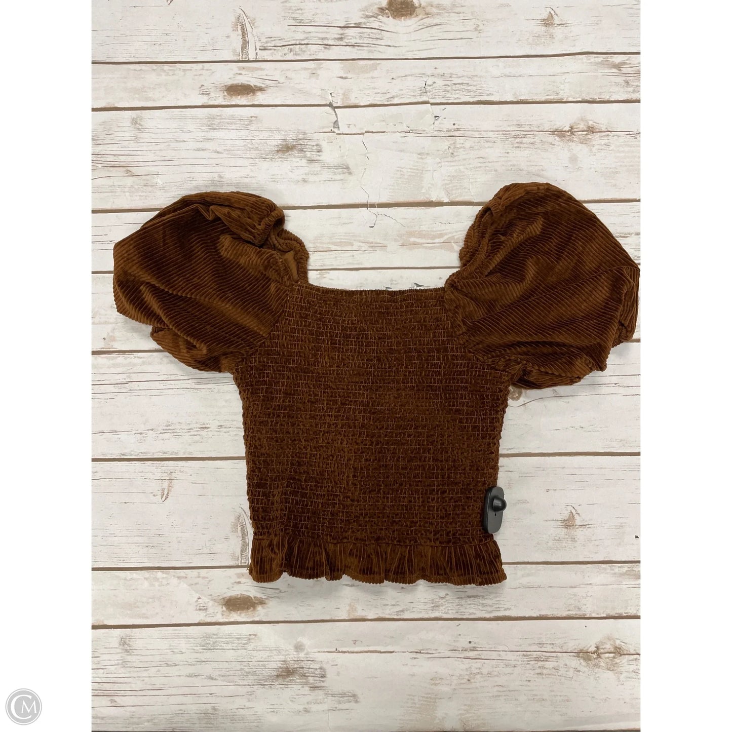 Top Short Sleeve By American Eagle In Brown, Size: Xs