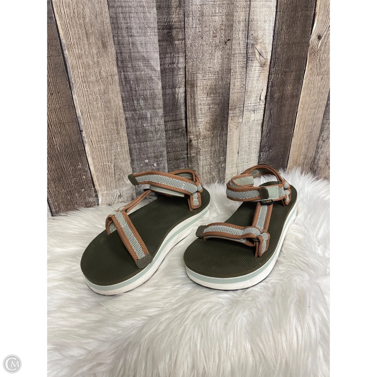 Sandals Flats By Teva In Green, Size: 8