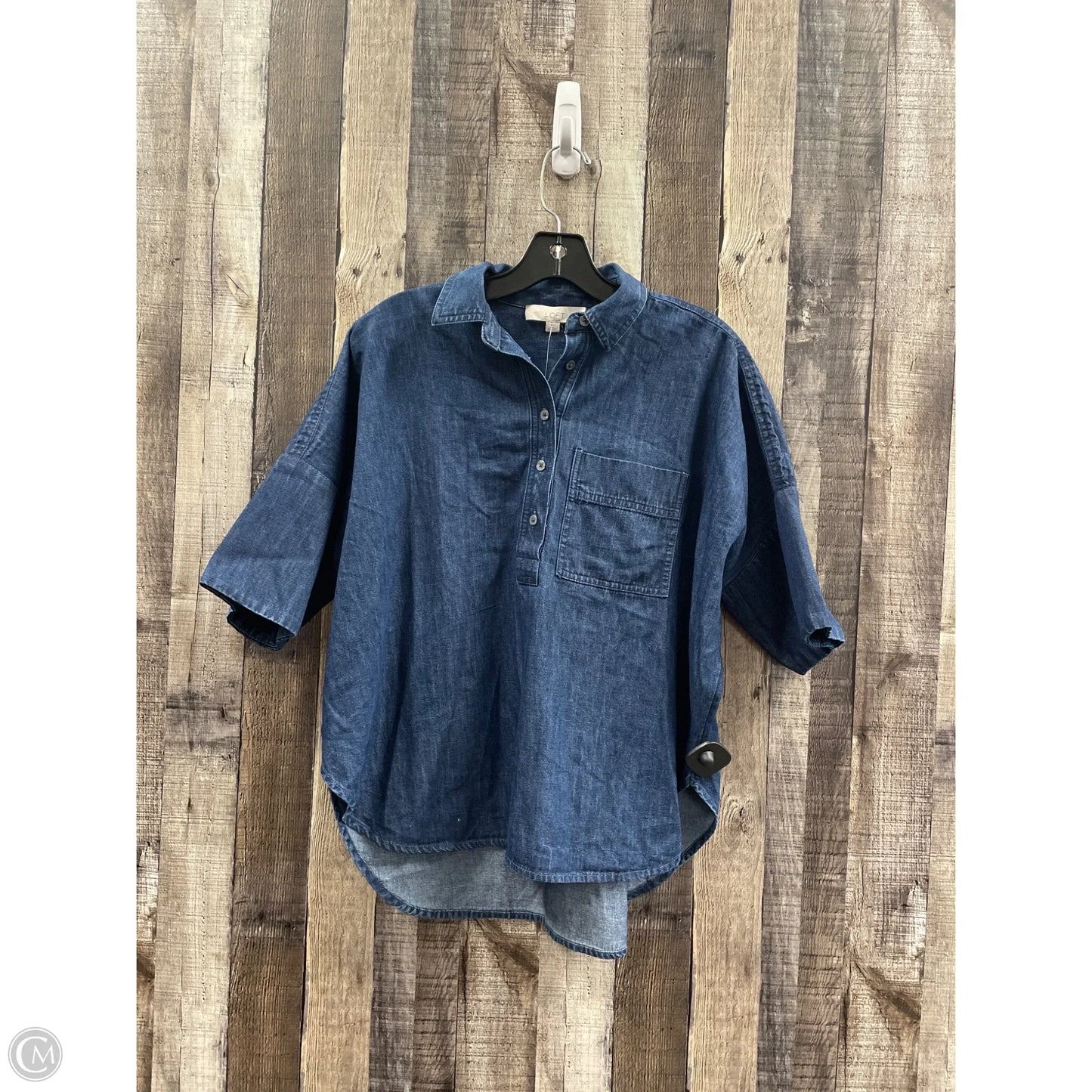 Top Short Sleeve By Loft In Blue, Size: Xs