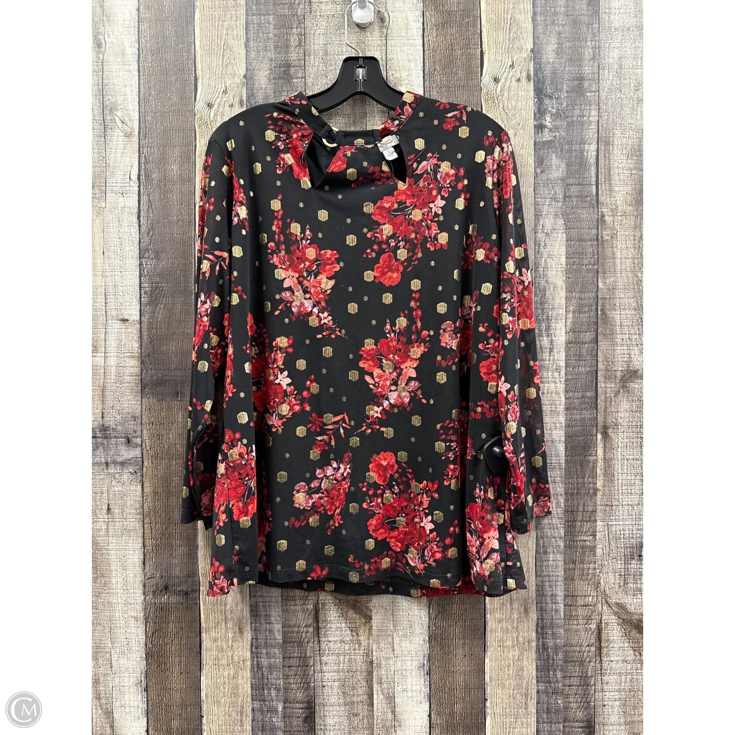 Top Long Sleeve By Nine West In Multi-colored, Size: Xl