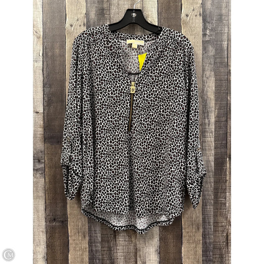 Top Long Sleeve By Michael By Michael Kors In Animal Print, Size: L