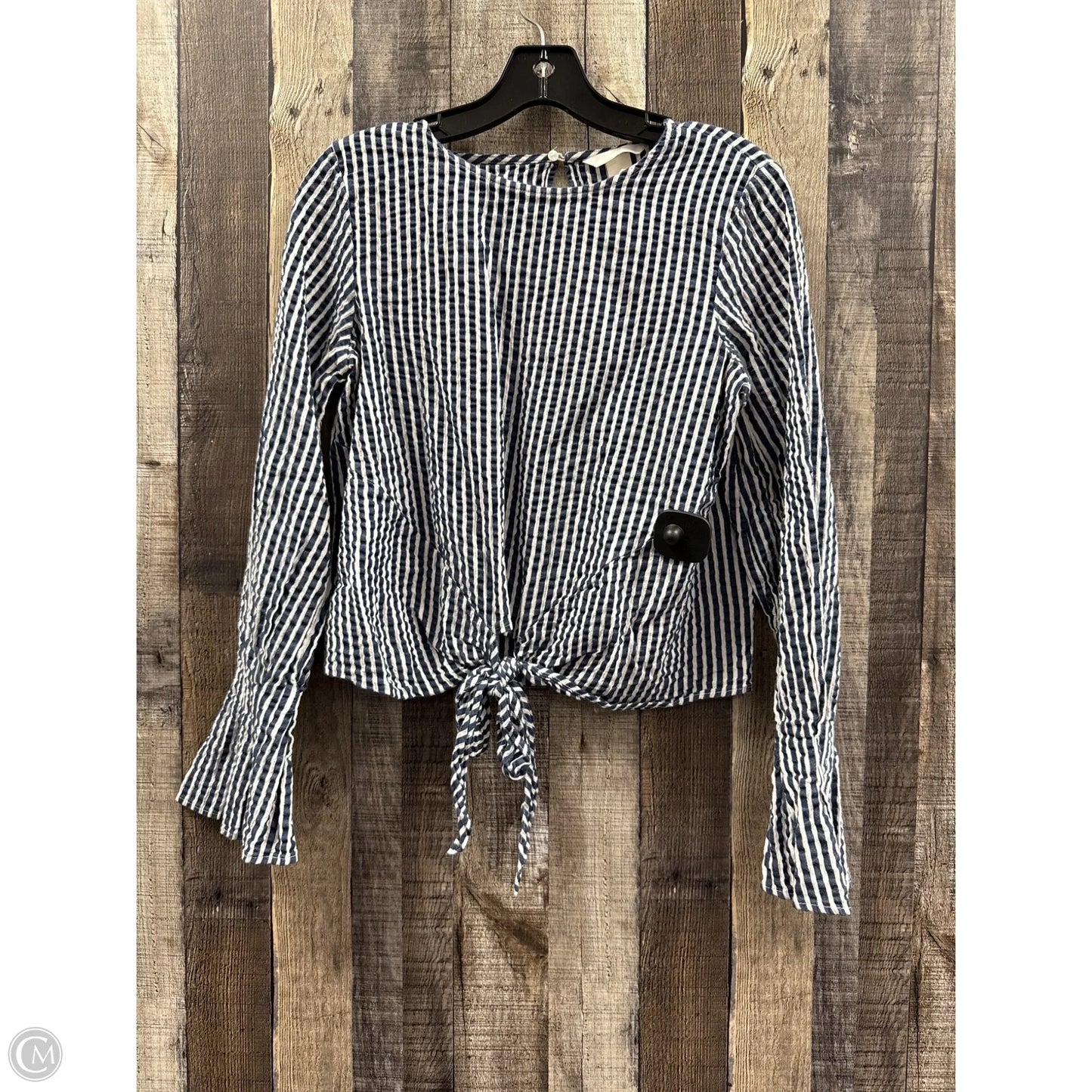 Top Long Sleeve By H&m In Striped Pattern, Size: S