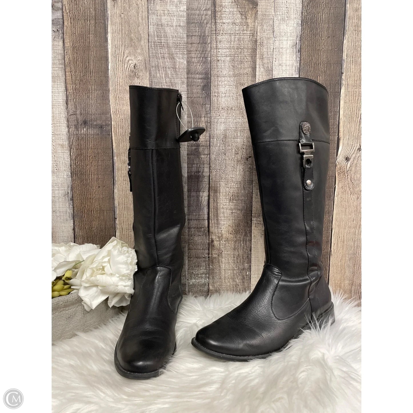 Boots Mid-calf Flats By Anne Klein In Black, Size: 8.5