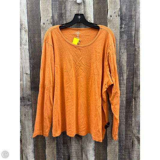 Top Long Sleeve Basic By St Johns Bay In Orange, Size: 3x