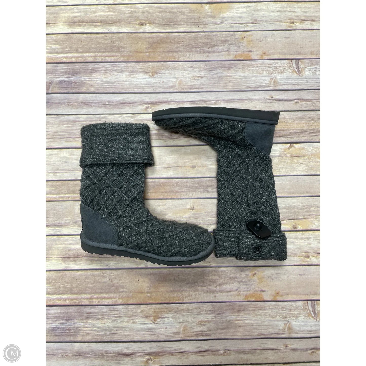 Boots Designer By Ugg In Grey, Size: 8