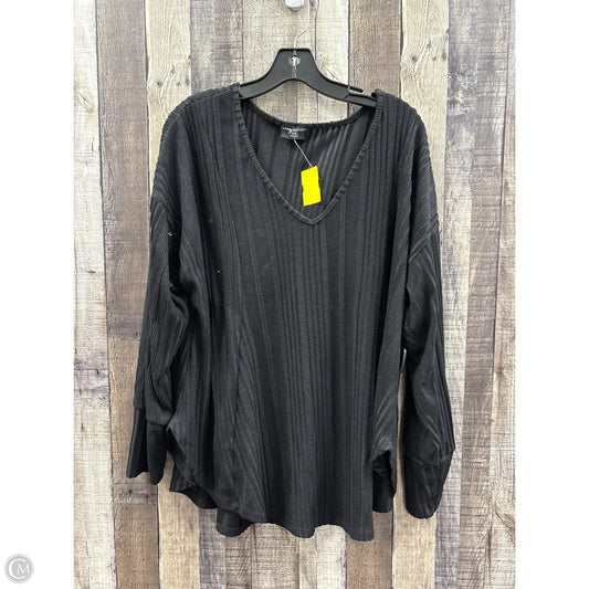 Top Long Sleeve By Lane Bryant In Black, Size: 1x