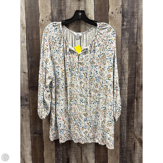 Top Long Sleeve By Croft And Barrow In Floral Print, Size: Xxl