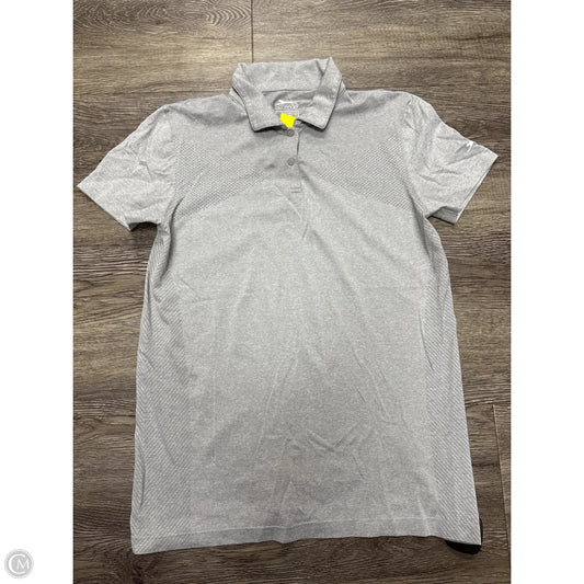 Athletic Top Short Sleeve By Nike In Grey, Size: S