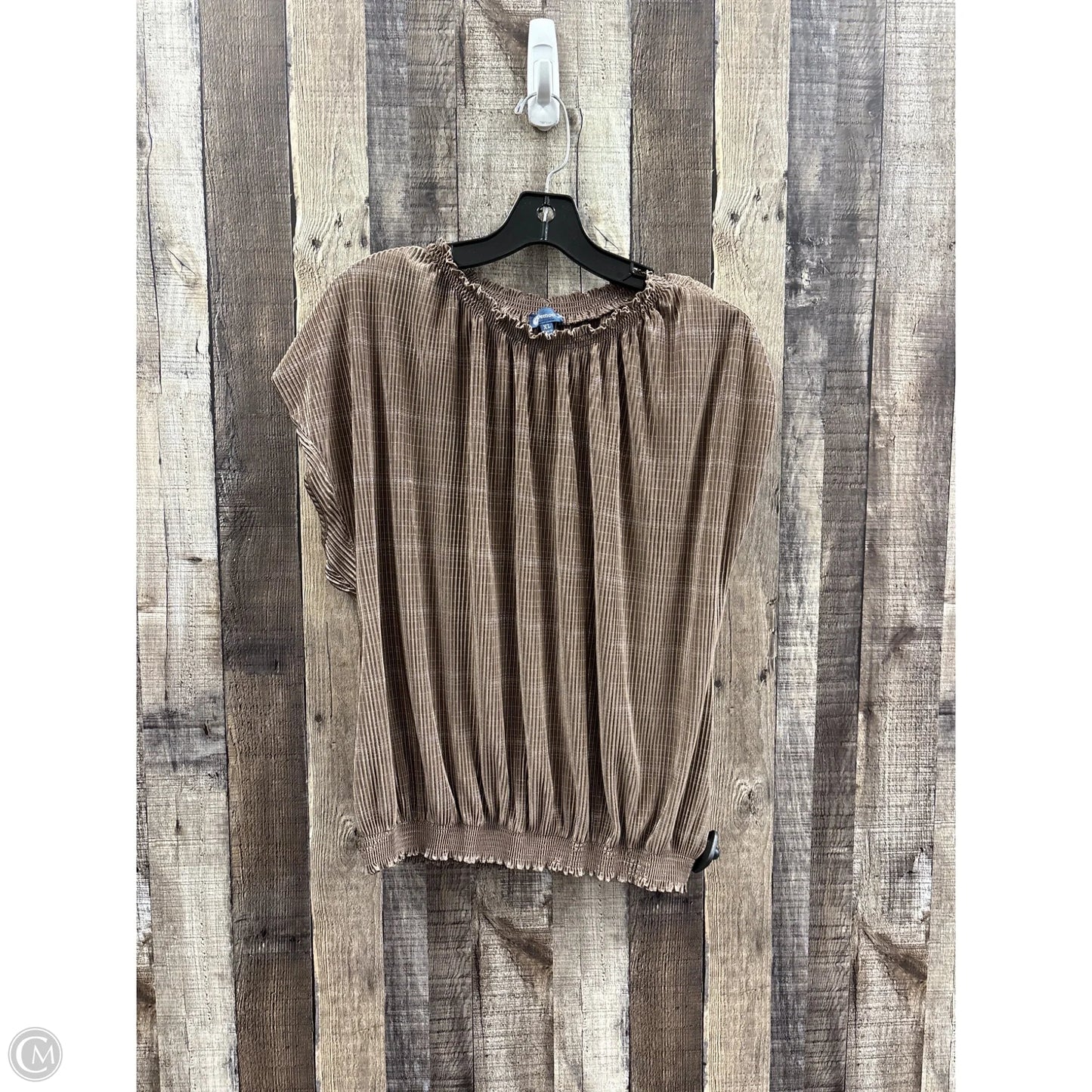 Top Short Sleeve By Democracy In Brown, Size: Xl