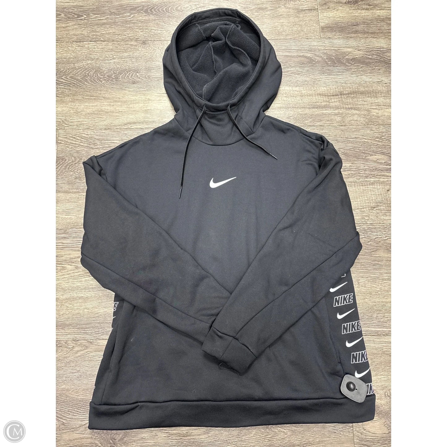 Athletic Sweatshirt Hoodie By Nike In Black, Size: M