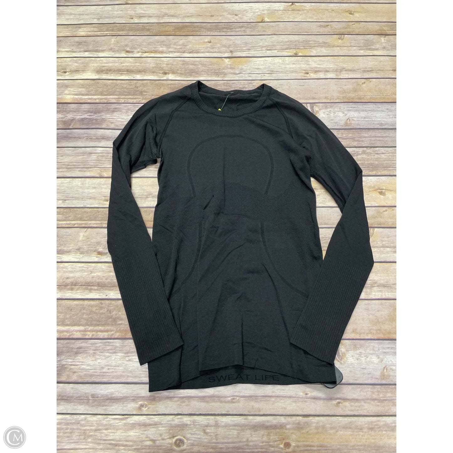Athletic Top Long Sleeve Crewneck By Lululemon In Black, Size: 8