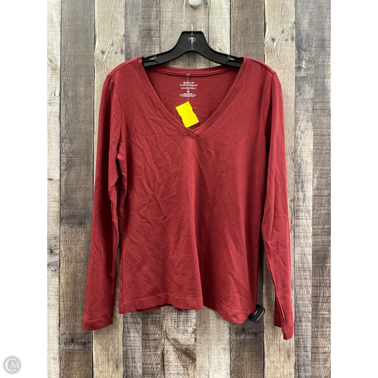 Top Long Sleeve By Banana Republic In Red, Size: S