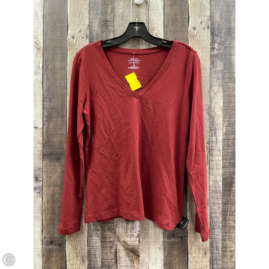 Top Long Sleeve By Banana Republic In Red, Size: S