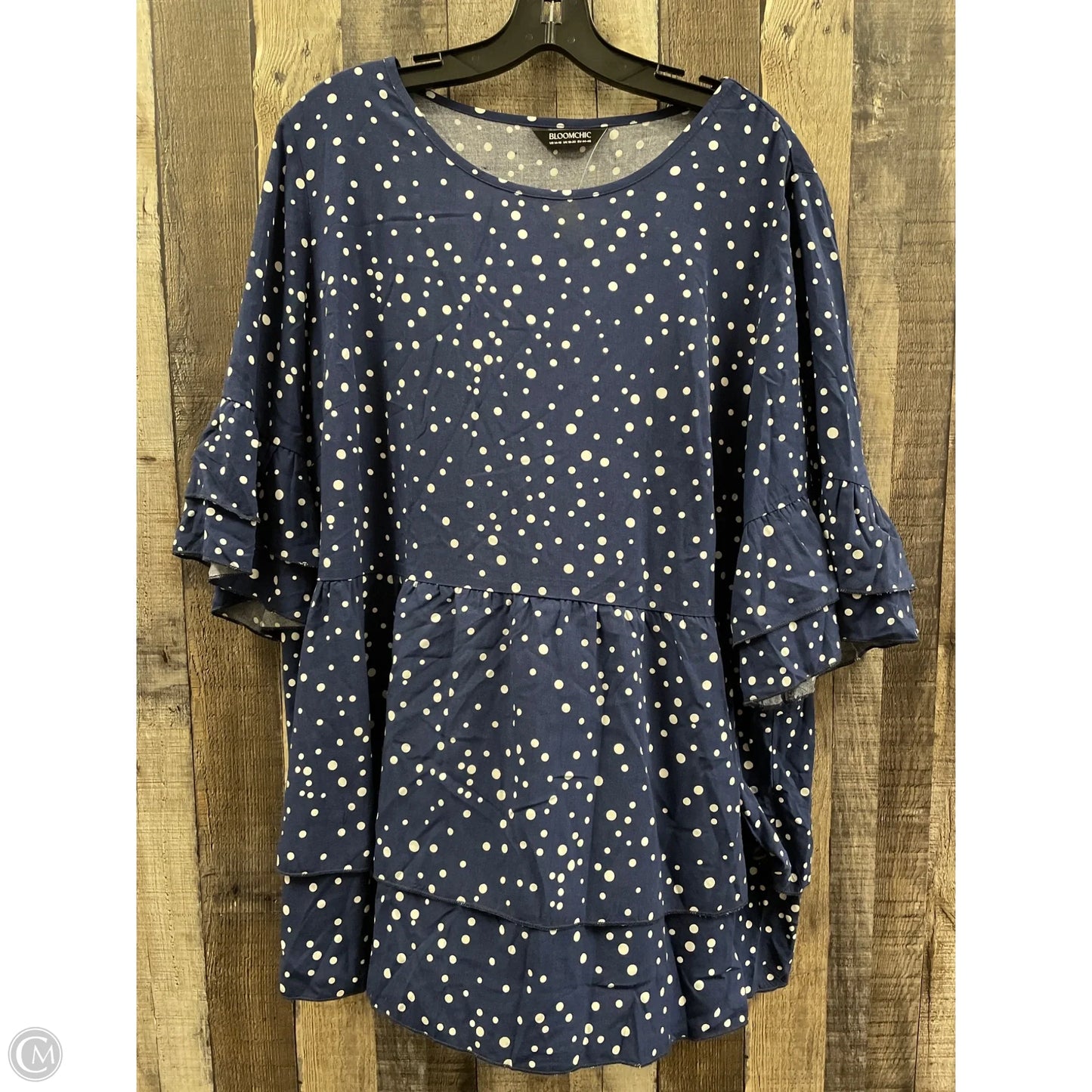 Top Short Sleeve By Bloomchic In Polkadot Pattern, Size: L