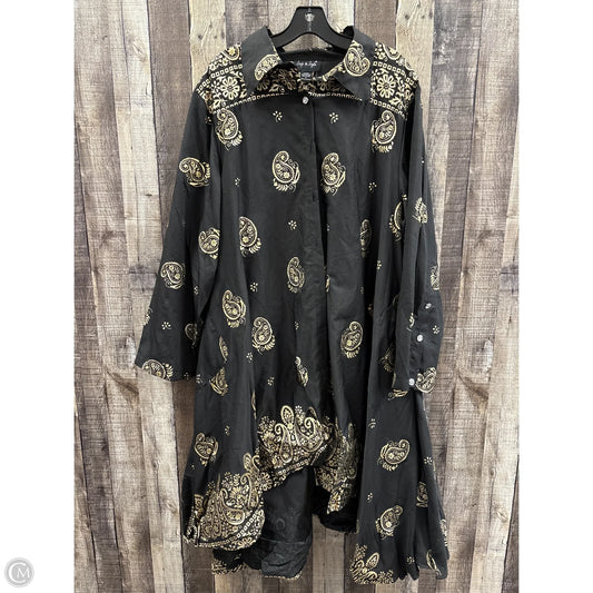 Dress Casual Midi By Cme In Black & Gold, Size: 3x