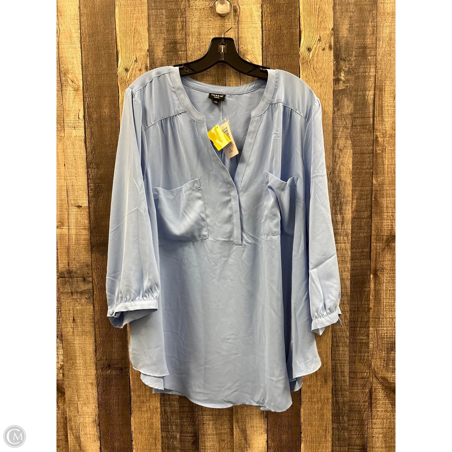 Top 3/4 Sleeve By Torrid In Blue, Size: 3x