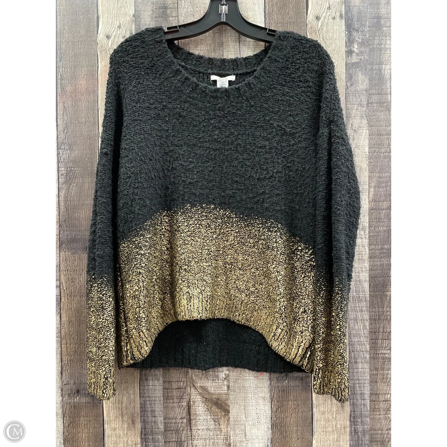Sweater By Bar Iii In Black & Gold, Size: S