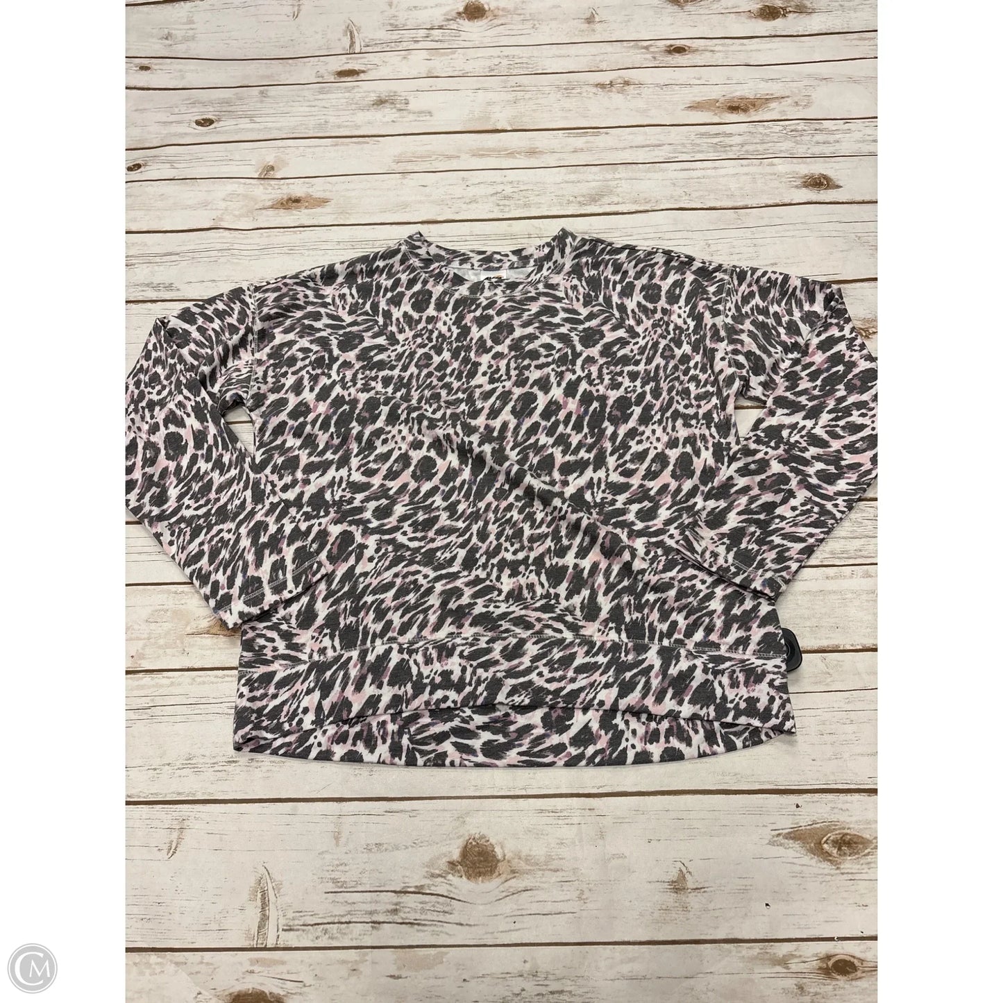 Athletic Top Long Sleeve Crewneck By Avia In Animal Print, Size: M