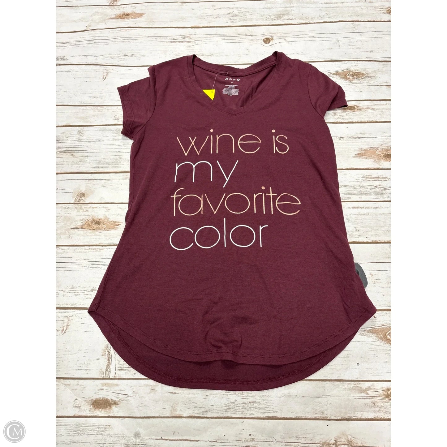 Top Short Sleeve By Apt 9 In Maroon, Size: S