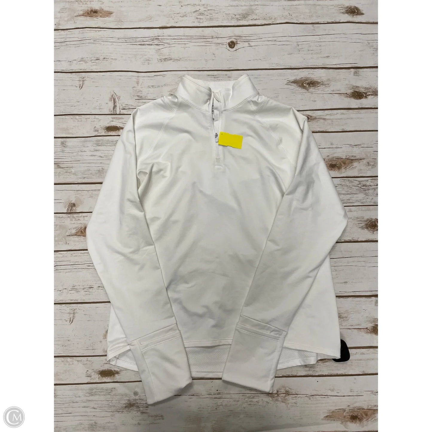 Athletic Top Long Sleeve Collar By Athleta In White, Size: M