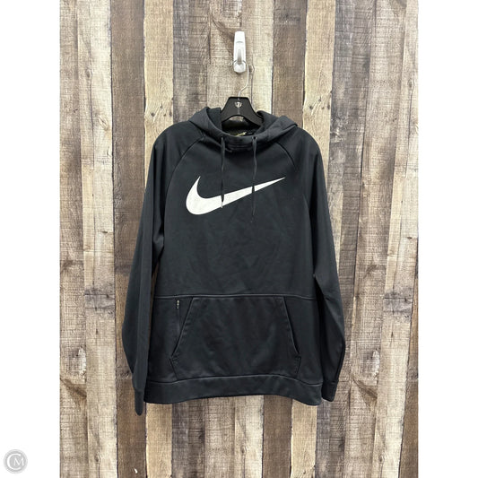 Athletic Top Long Sleeve Hoodie By Nike In Black, Size: M
