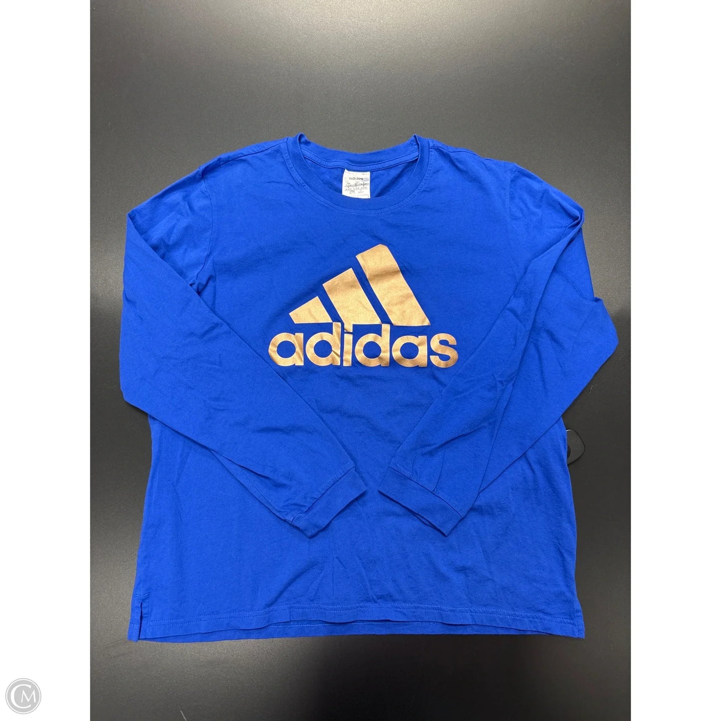 Athletic Top Long Sleeve Crewneck By Adidas In Blue, Size: Xl