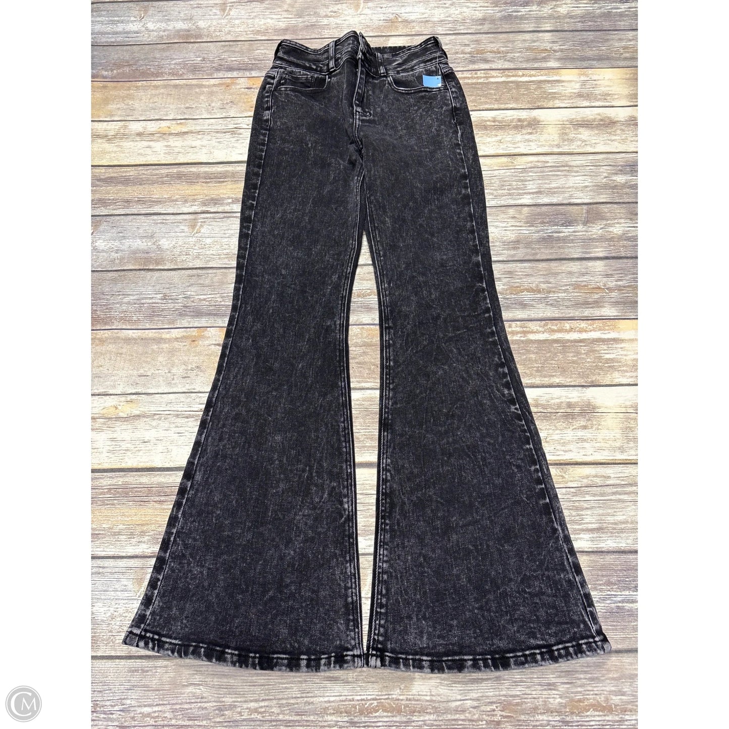 Jeans Flared By Kancan In Black Denim, Size: 4