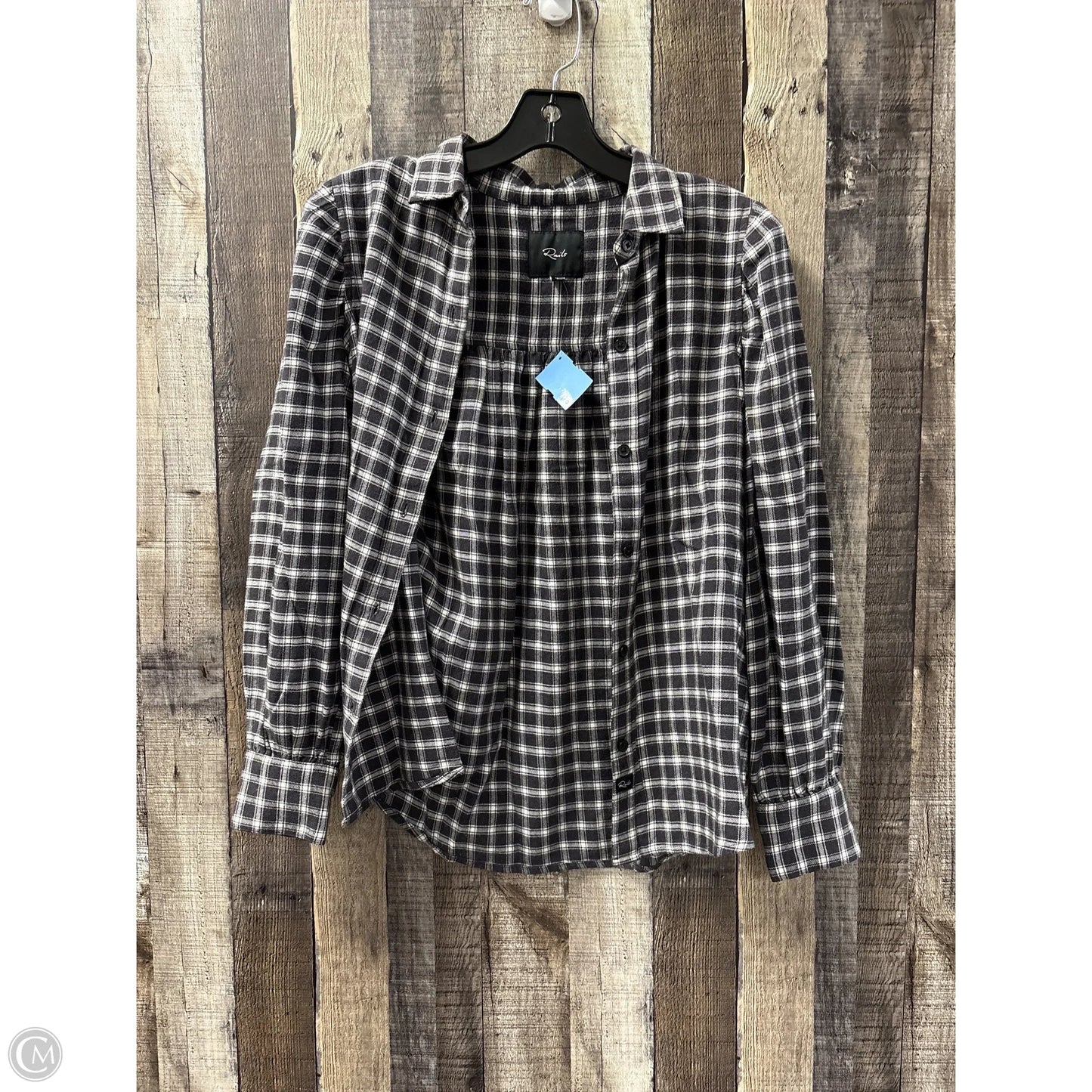 Top Long Sleeve By Rails In Plaid Pattern, Size: Xs