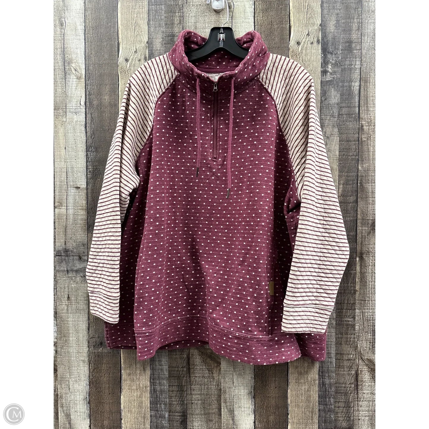 Sweatshirt Collar By Maurices In Maroon, Size: 2x