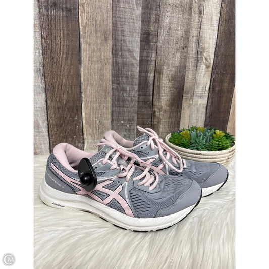 Shoes Athletic By Asics In Grey & Pink, Size: 9