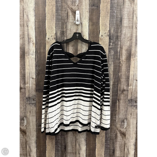 Top Long Sleeve By Venus In Black & White, Size: 3x