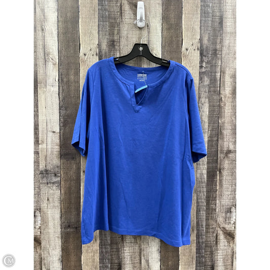 Top Short Sleeve By Lands End In Blue, Size: 2x