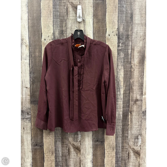 Top Long Sleeve By Loft In Maroon, Size: Mp