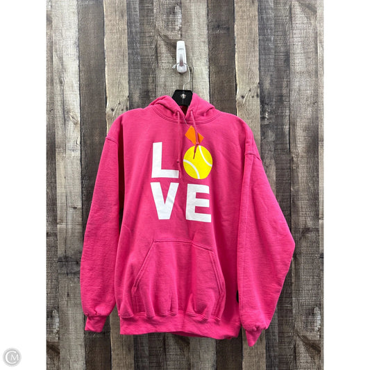 Sweatshirt Hoodie By Gildan In Pink, Size: M