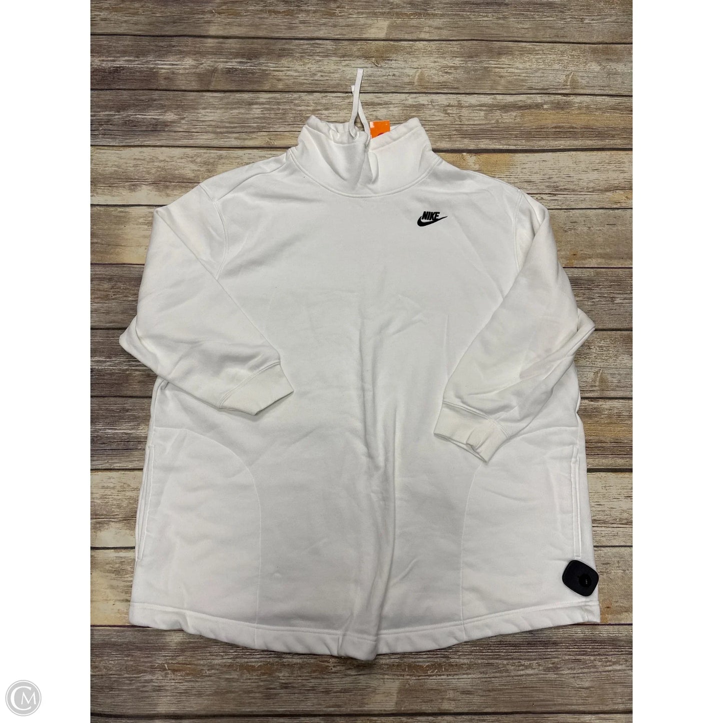 Athletic Sweatshirt Collar By Nike In White, Size: 1x