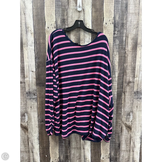 Top Long Sleeve By Lane Bryant In Blue & Pink, Size: 4x