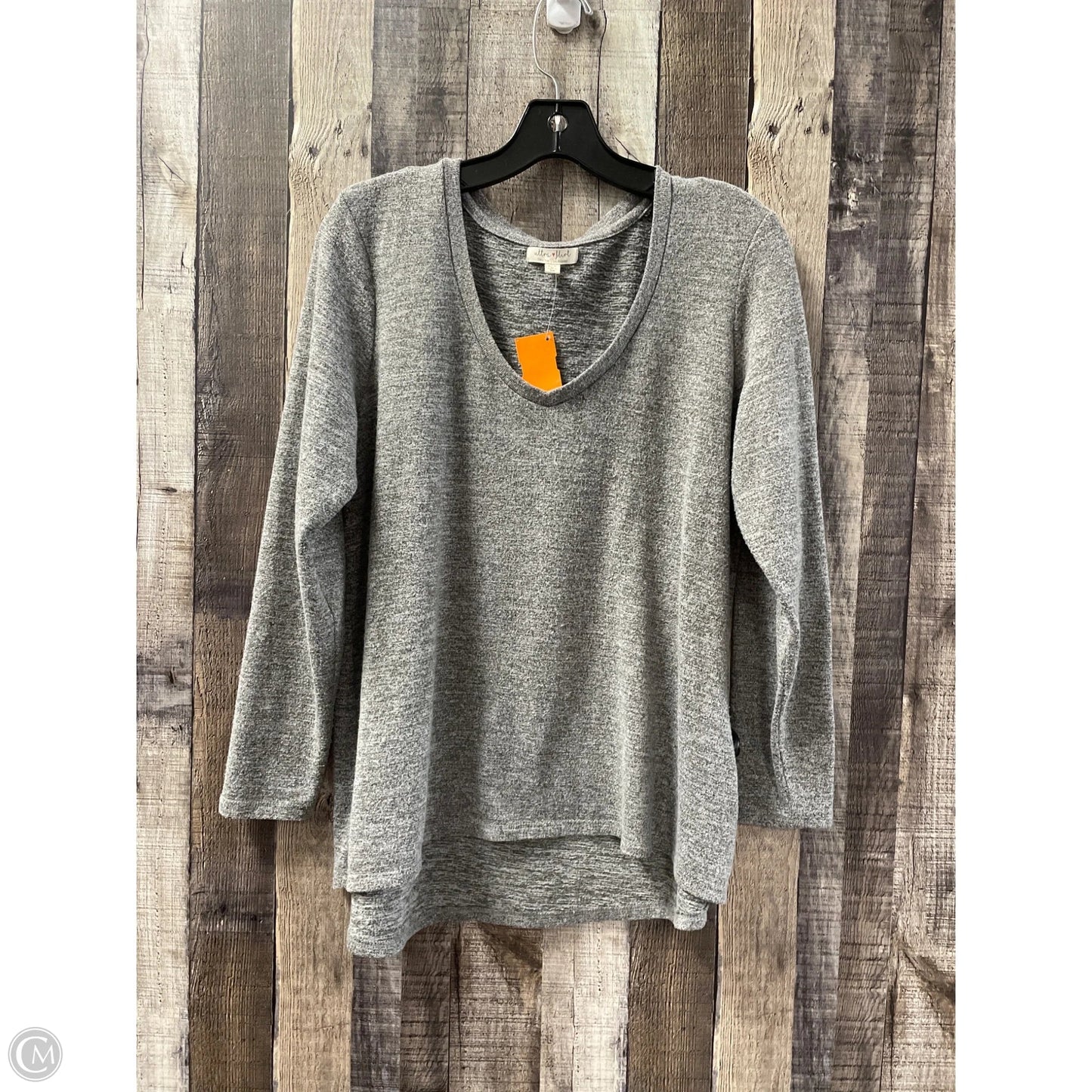 Top Long Sleeve By Ultra Flirt In Grey, Size: 1x