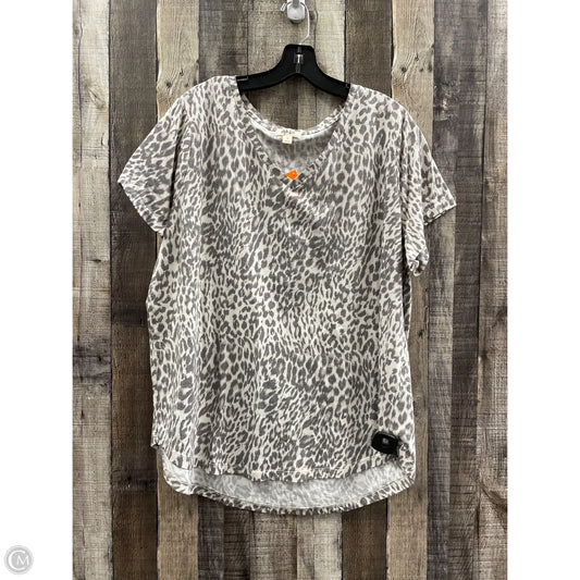 Top Short Sleeve By Style And Company In Animal Print, Size: 3x