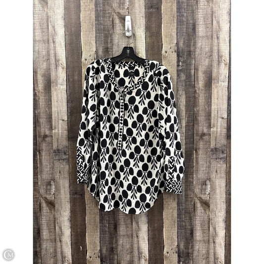 Top Long Sleeve By Talbots In Black & Cream, Size: 1x