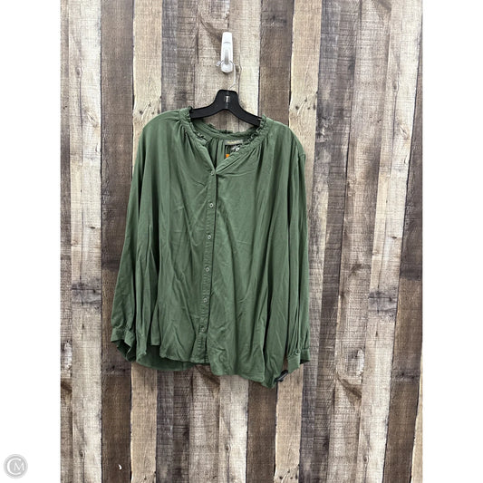 Top Long Sleeve By Style And Co Collection Women In Green, Size: 3x