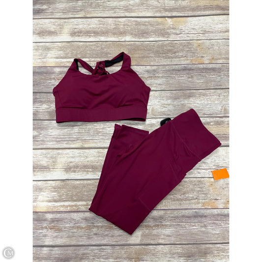 Athletic Pants 2pc By Zyia In Maroon, Size: M