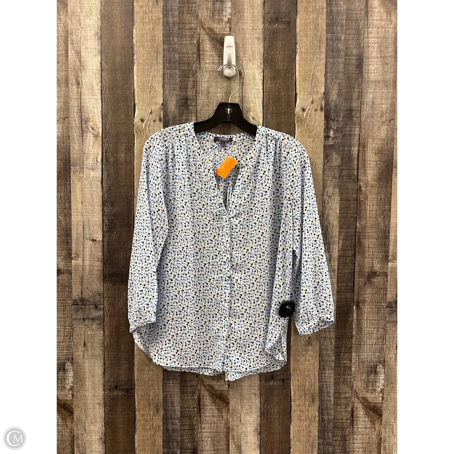 Top 3/4 Sleeve By New York And Co In Blue, Size: Xs