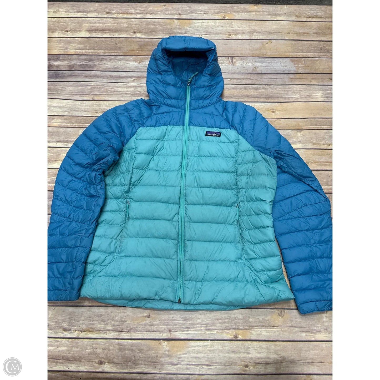Athletic Jacket By Patagonia In Blue & Green, Size: Xl