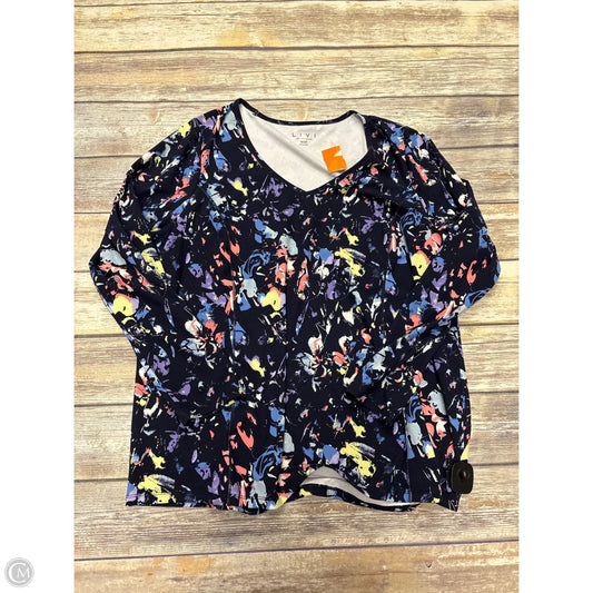 Athletic Top Long Sleeve Collar By Livi Active In Multi-colored, Size: 1x