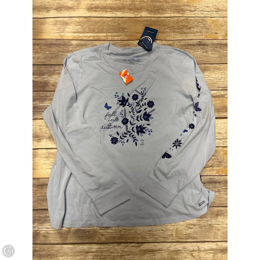 Top Long Sleeve By Life Is Good In Blue, Size: 3x