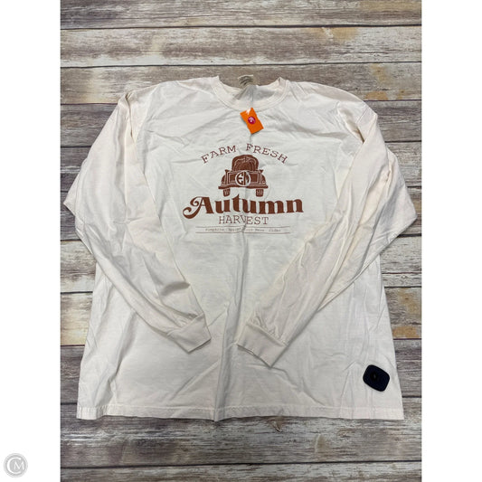 Top Long Sleeve By Comfort Colors In Cream, Size: 2x