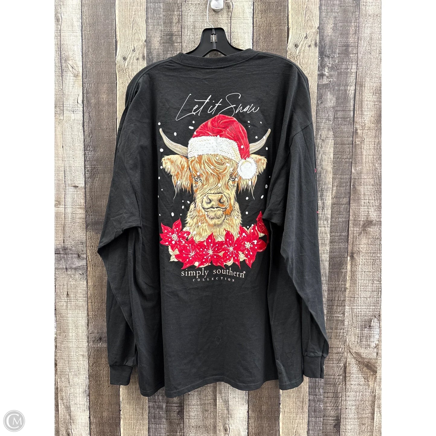 Top Long Sleeve By Simply Southern In Black, Size: Xxl