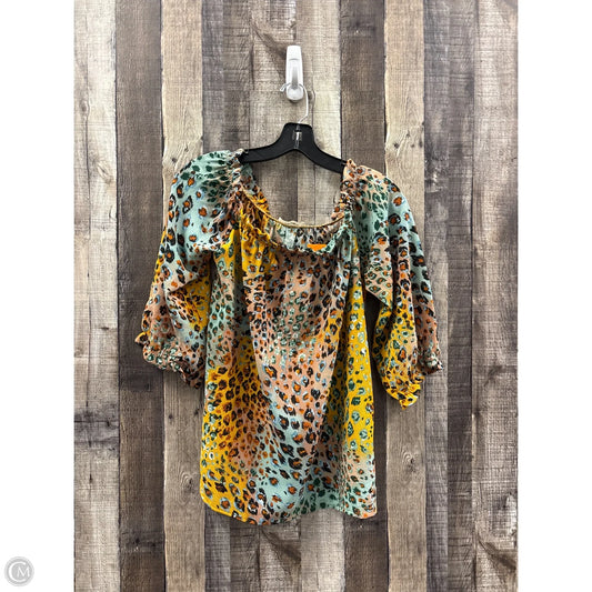 Top 3/4 Sleeve By Adora In Multi-colored, Size: M