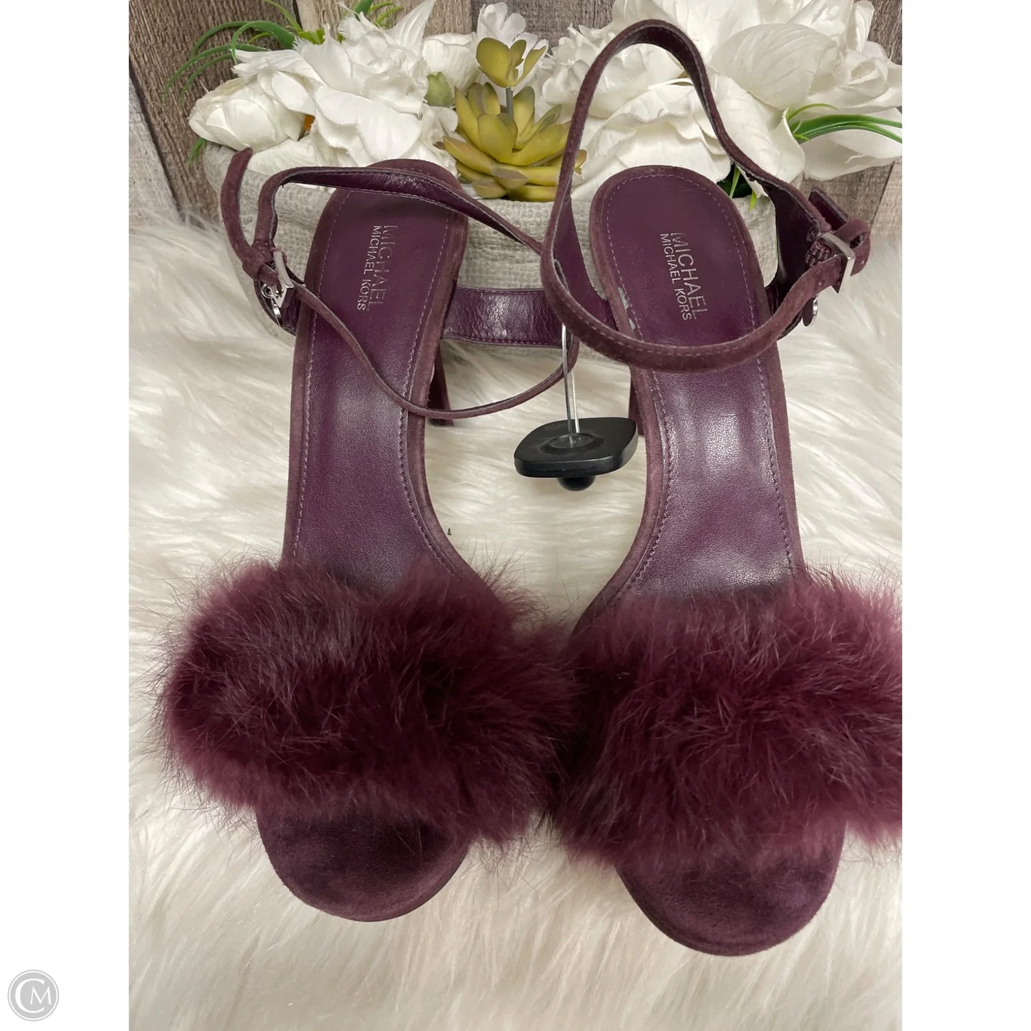 Sandals Heels Stiletto By Michael By Michael Kors In Maroon, Size: 9